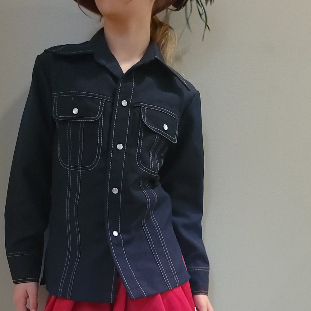 Vintage 70s Western Snap Button child shirt